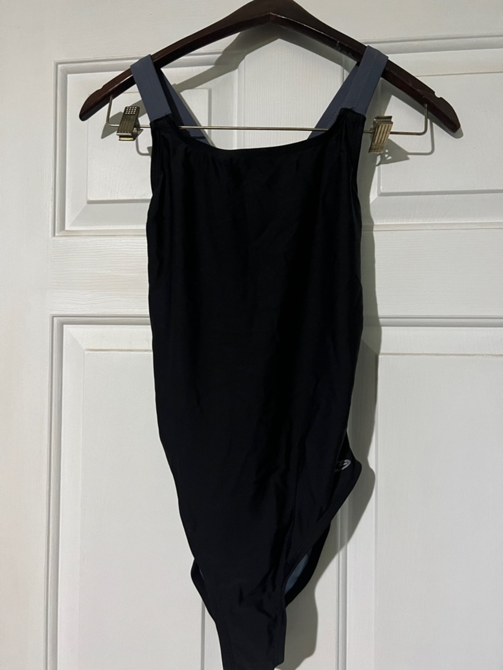 Champion Black One-Piece Swimsuit with Gray Straps